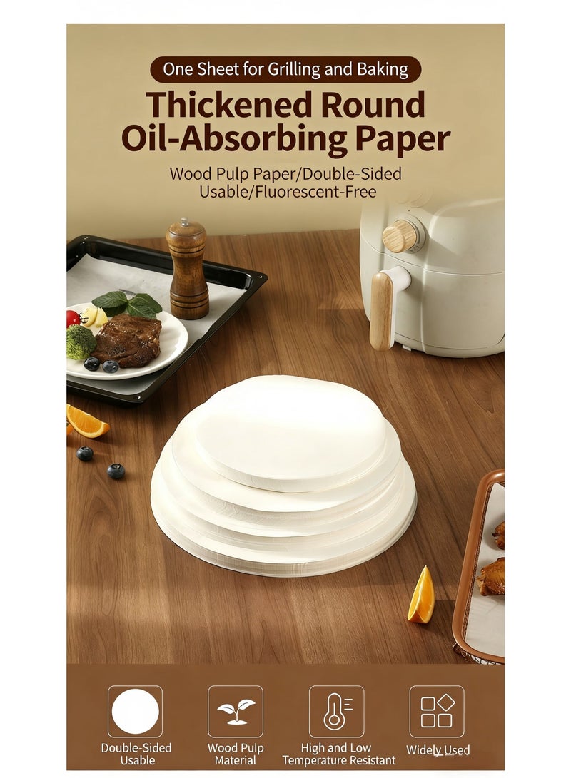 16cm Round Baking Parchment Paper (50 Sheets), 38G Thickened Food-Grade Silicone Oil Paper, Heat-Resistant Non-Stick Liners for Air Fryer & BBQ - Image 2